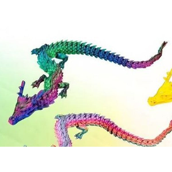 Dragão Chinês 3D 45 cm - Verde e Roxo