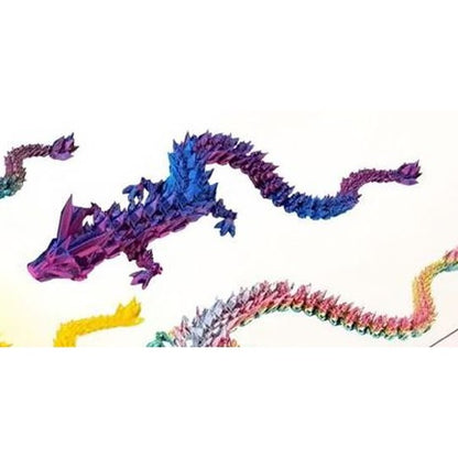 Dragão de Cristal 3D 45 cm - Roxo