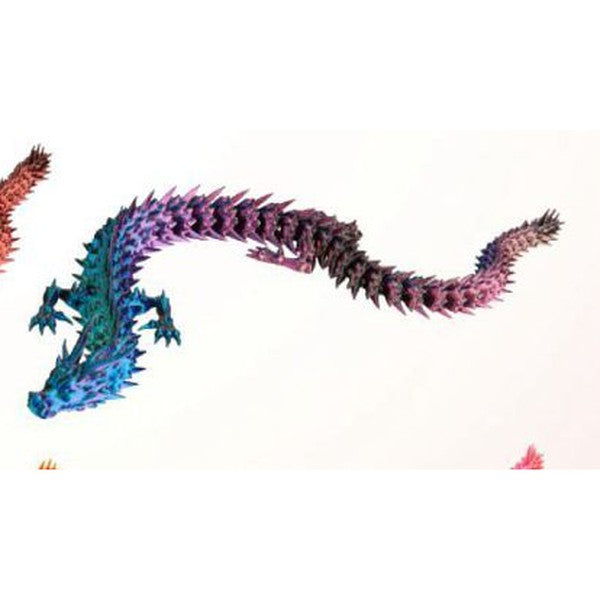 Dragão 3D 42 cm (Modelo 2) - Azul e Roxo