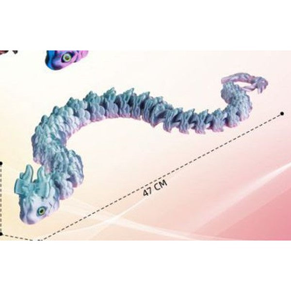 Serpente-Dragão 3D 47 cm - Azul Claro