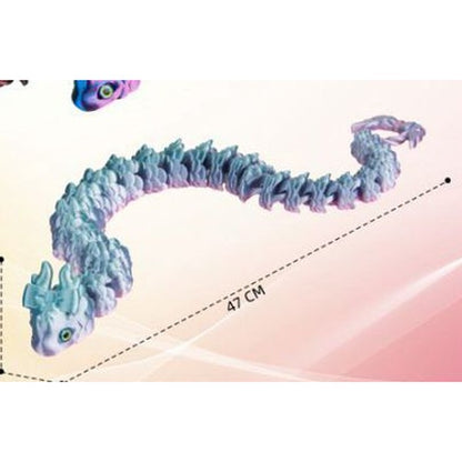 Serpente-Dragão 3D 47 cm - Azul Claro