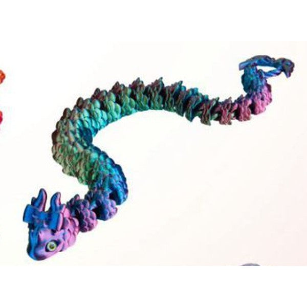 Serpente-Dragão 3D 47 cm - Verde e Azul