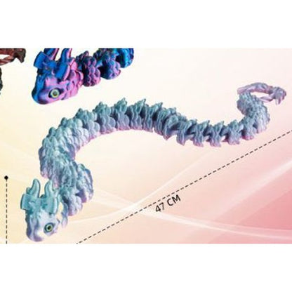 Serpente 3D 47 cm com Ovo de Dragão - Azul Claro