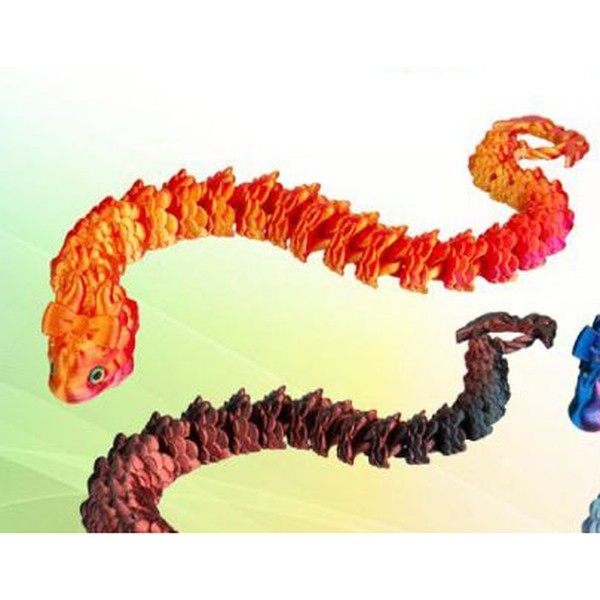 Serpente 3D 47 cm com Ovo de Dragão - Laranja