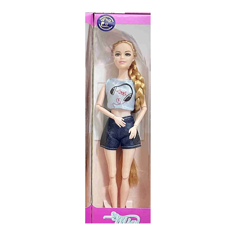 Boneca Fashion - T-shirt Azul