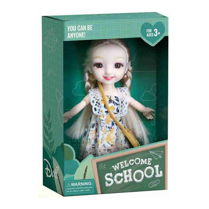 Boneca Escolar 15 Cm Altura - Branco