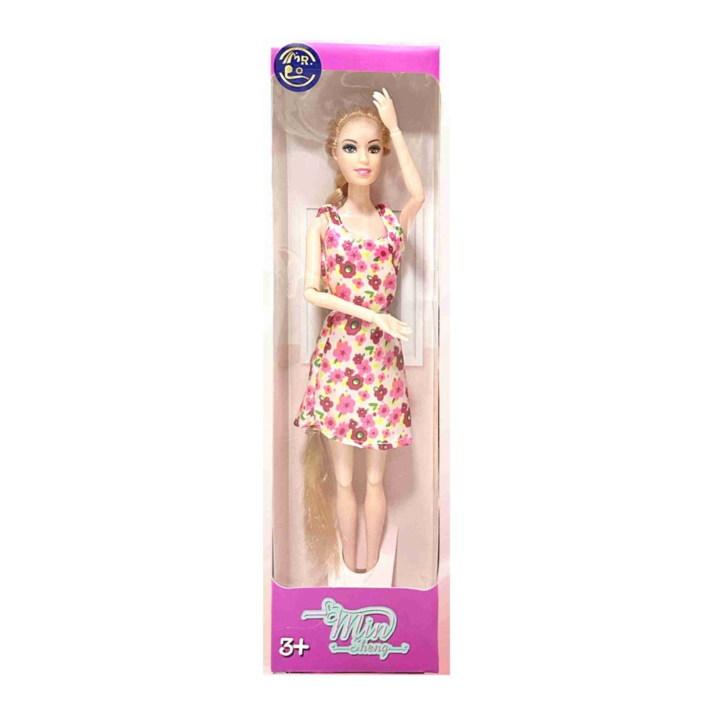Boneca Fashion - Vestido Floral Vermelho