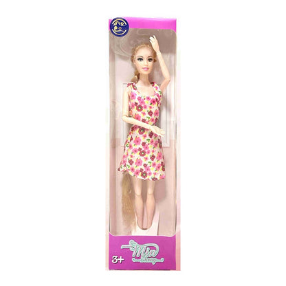 Boneca Fashion - Vestido Floral Vermelho