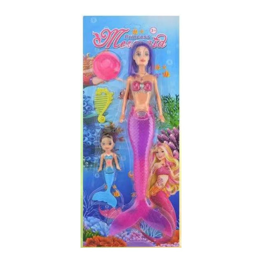 Boneca Sereia c/ Luz 34 Cm Altura - Cabelo Roxo