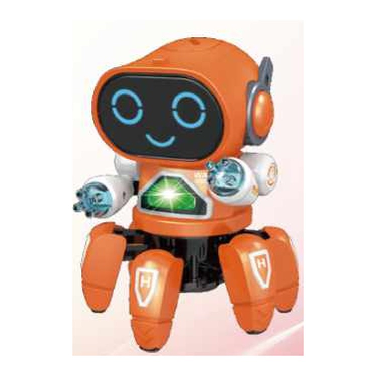 Robot Elétrico c/ Som e Luz 20 x 14 Cm - Laranja