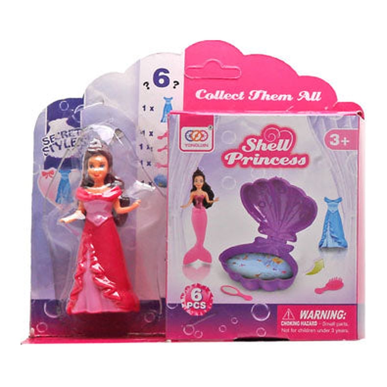 Boneca Sereia c/ Muda de Roupa e Acessórios 19 x 14 Cm - Vermelho