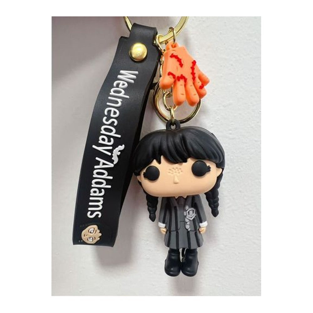 Porta-Chaves Wednesday Estilo Chibi - Uniforme Cinzento