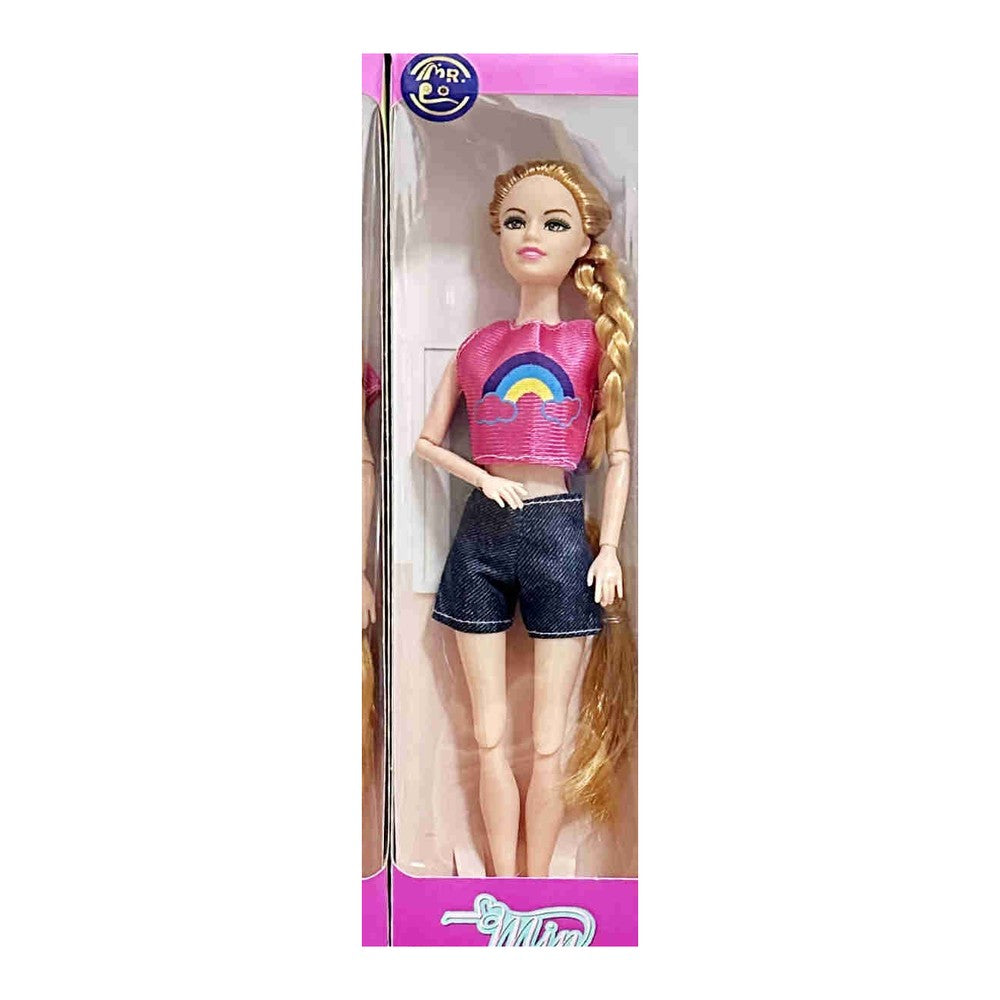 Boneca Fashion - T-shirt Rosa Estampada