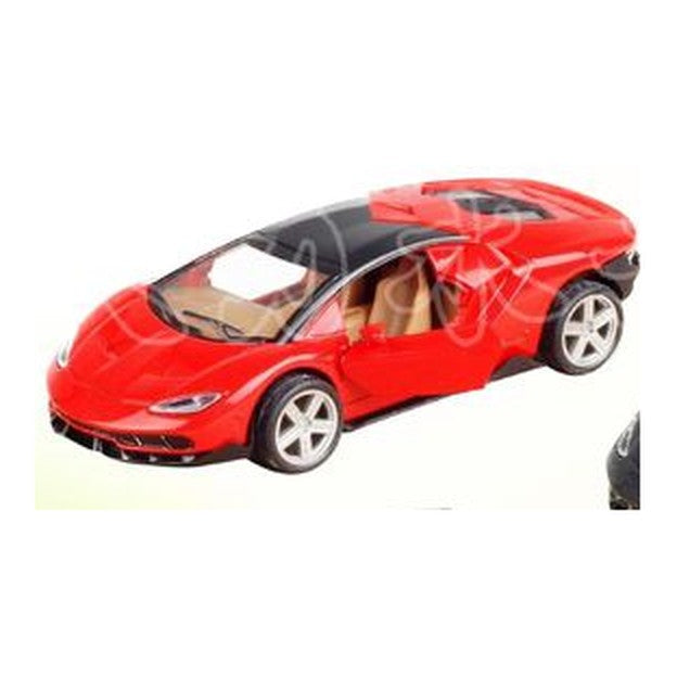 Lamborghini e Bugatti de Metal de Recuo com Luz e Som - Vermelho