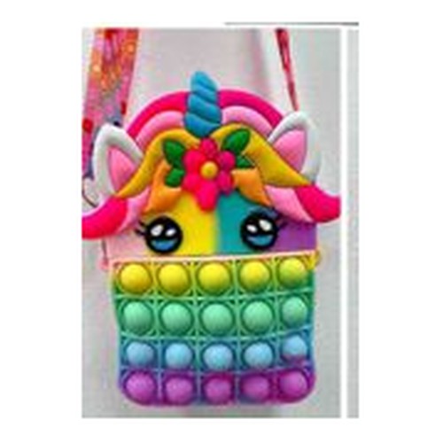 Bolsa Bubble Unicórnio - Arco-Íris c/ Azul