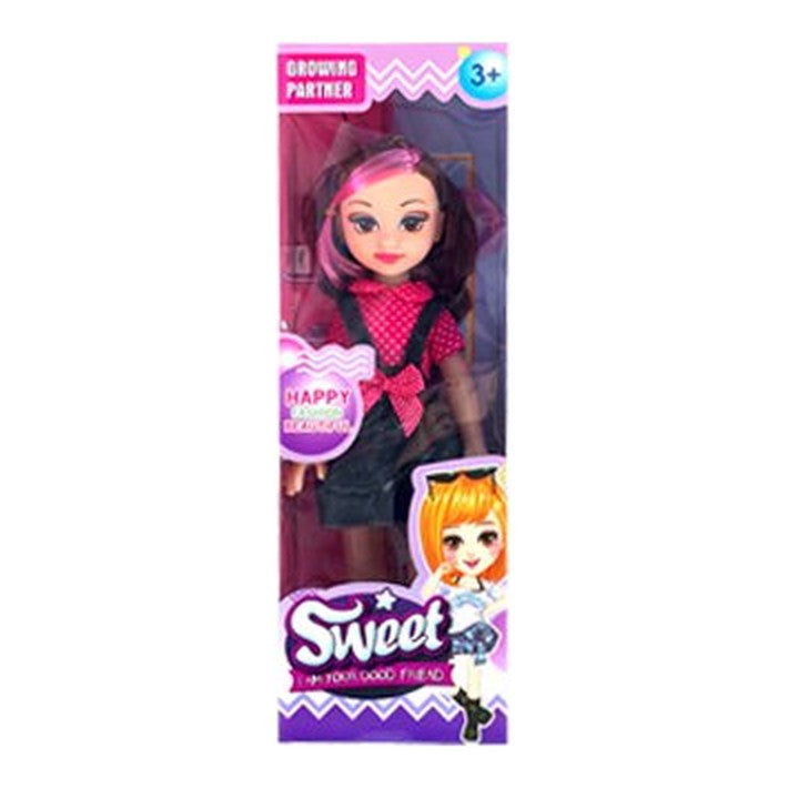 Boneca Sweet c/ Som - Vestido Preto e Vermelho