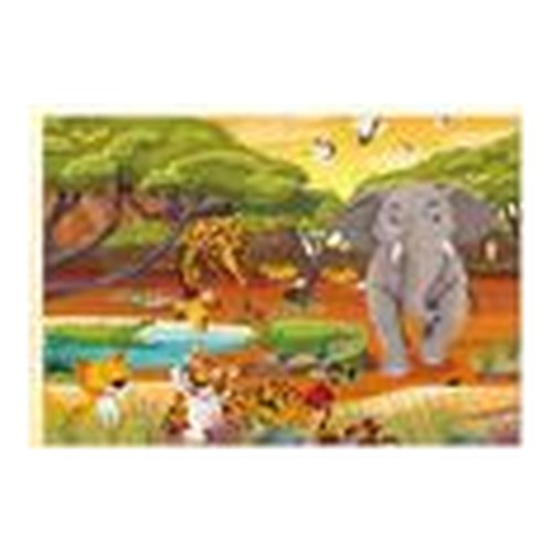Puzzle Animais da Selva 24 peças - Chita e Elefante