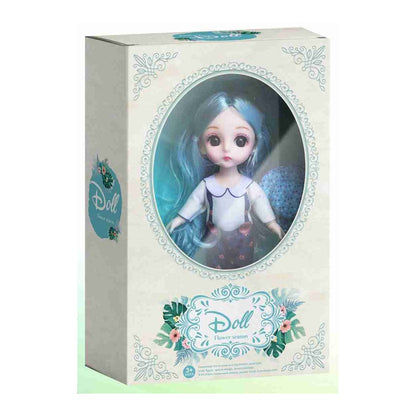 Boneca Fashion 15 Cm Altura - Azul Claro