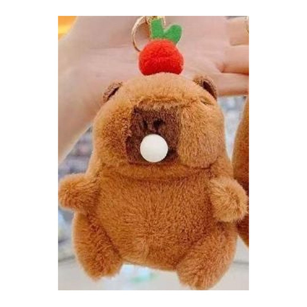 Peluche/Porta Chaves Capivara - Vermelho