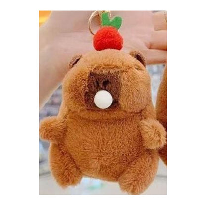 Peluche/Porta Chaves Capivara - Vermelho