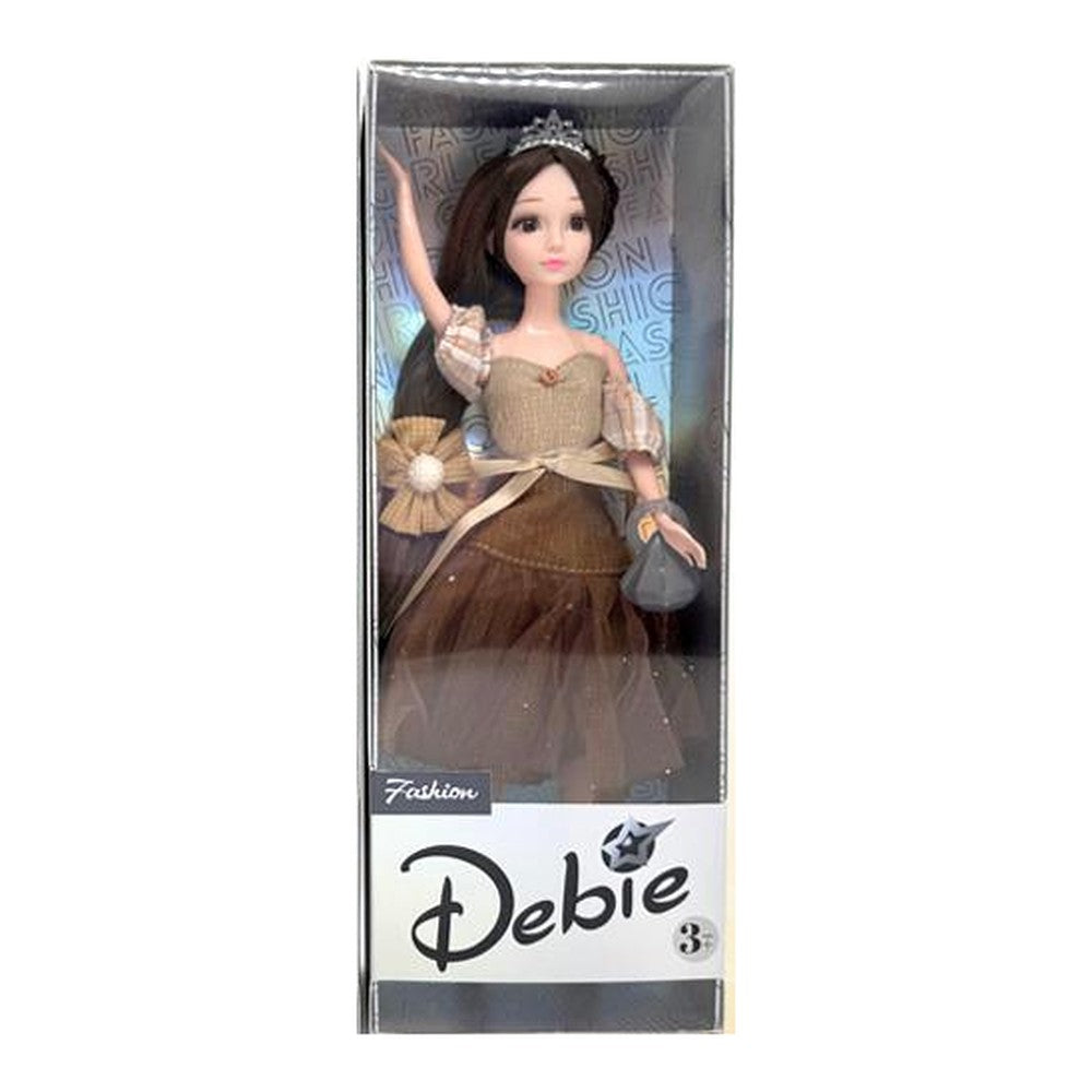 Boneca Debie 29 Cm Altura - Vestido Castanho