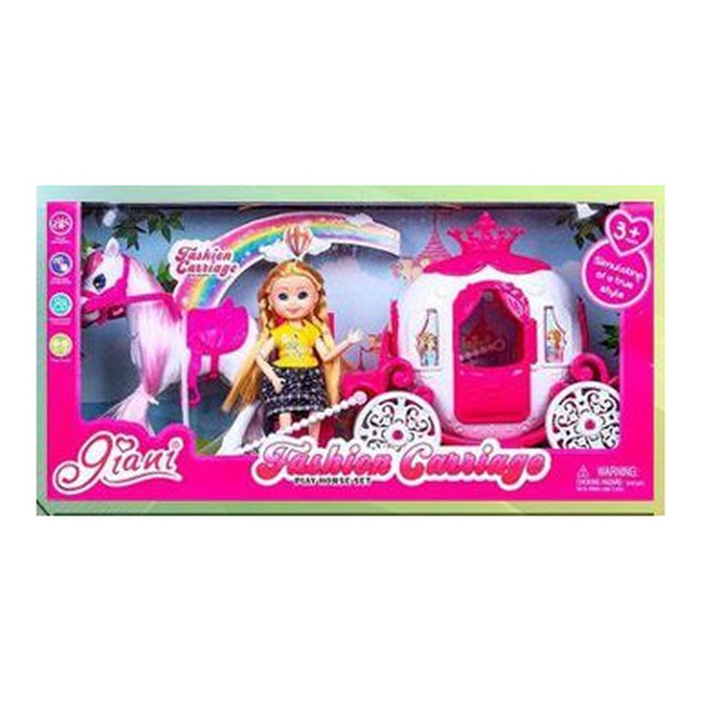 Boneca c/ Carruagem 19.5 x 40 Cm - Rosa