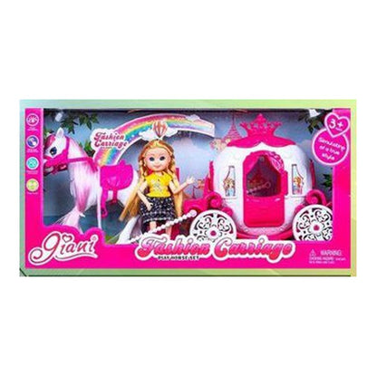 Boneca c/ Carruagem 19.5 x 40 Cm - Rosa
