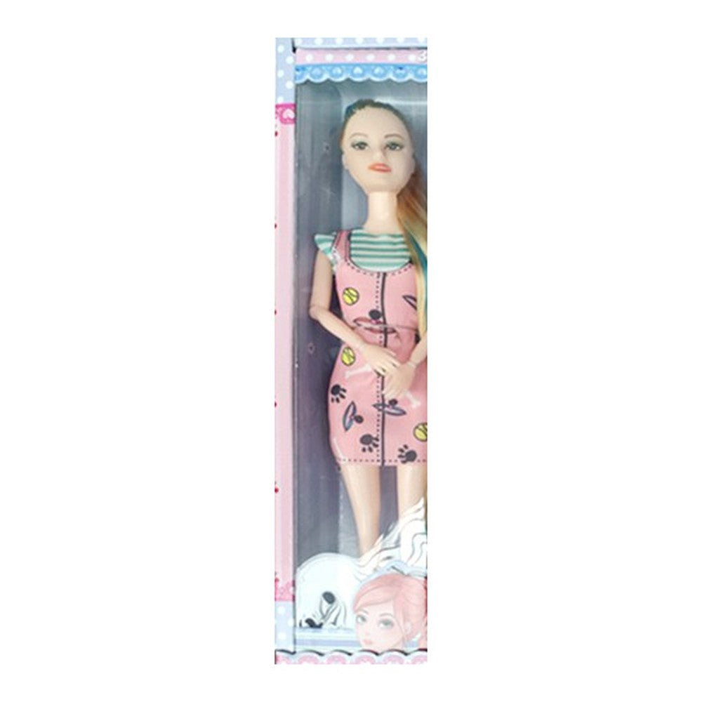 Boneca "Barbie" 32.5 x 41.5 Cm - Vestido Floral Rosa