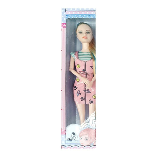 Boneca "Barbie" 32.5 x 41.5 Cm - Vestido Floral Rosa