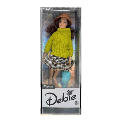 Boneca Debie Inverno 29 Cm Altura - Camisola Amarela