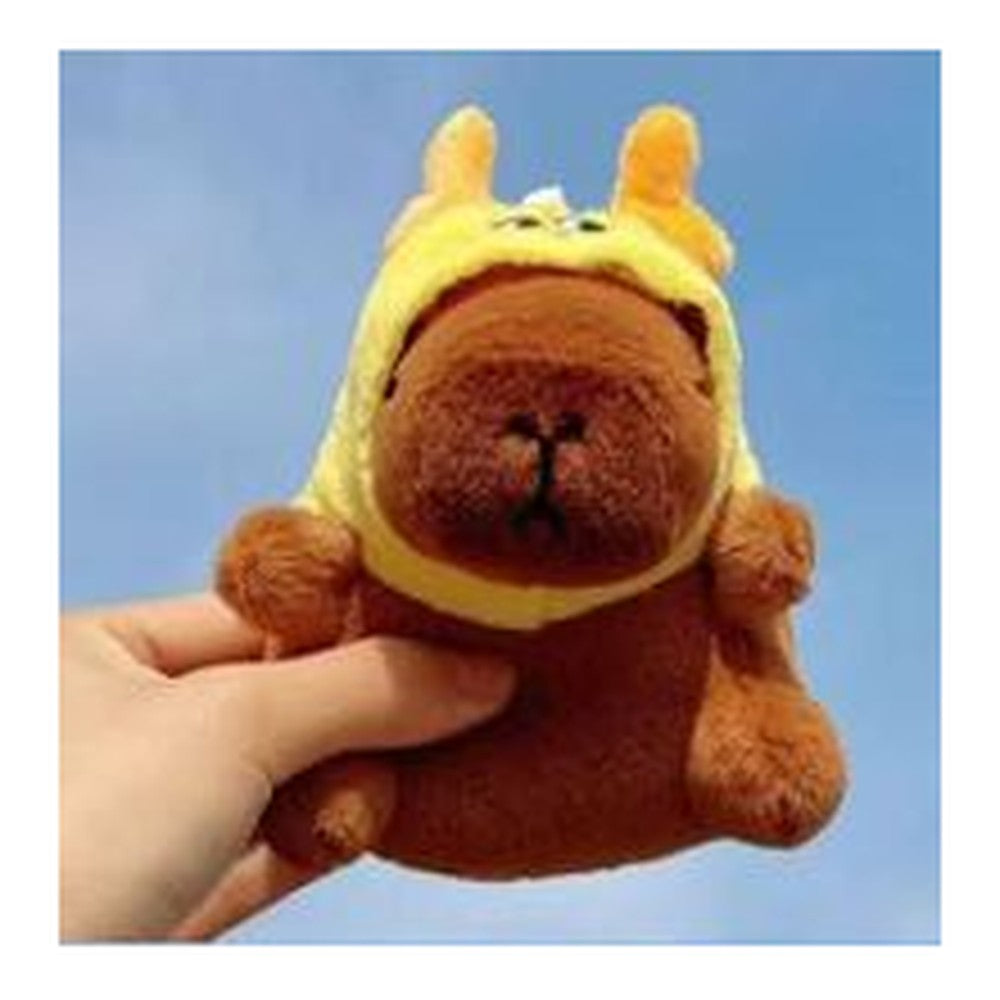 Peluche/Porta-Chaves Capivara - Capuz Amarelo
