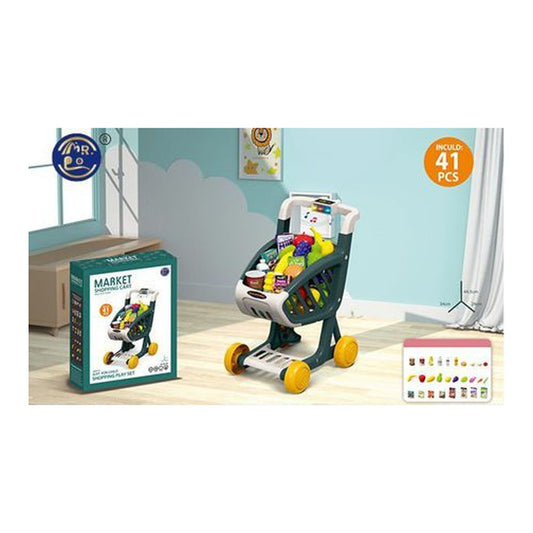 Carrinho de Compras com 41 Peças - verde