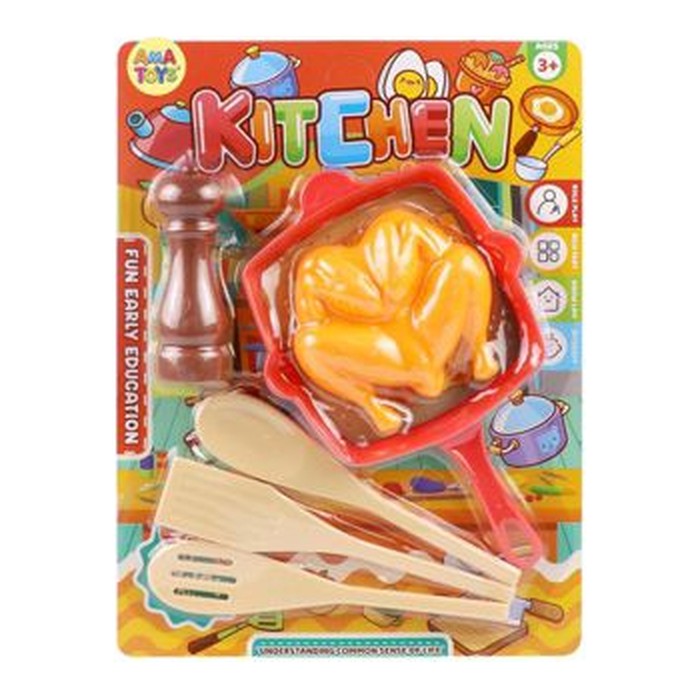 Acessórios para Cozinha Infantil 28x21Cm - Frigideira e Frango