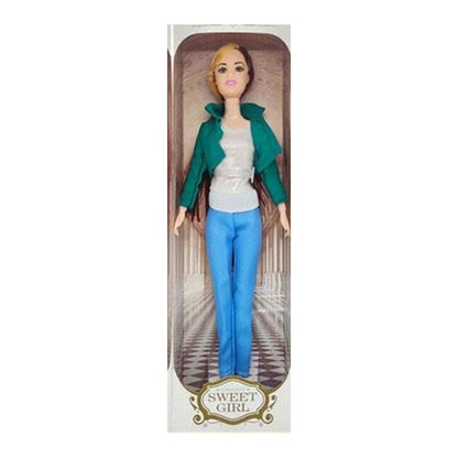 Boneca Fashion 30 Cm Altura - Casaco Verde