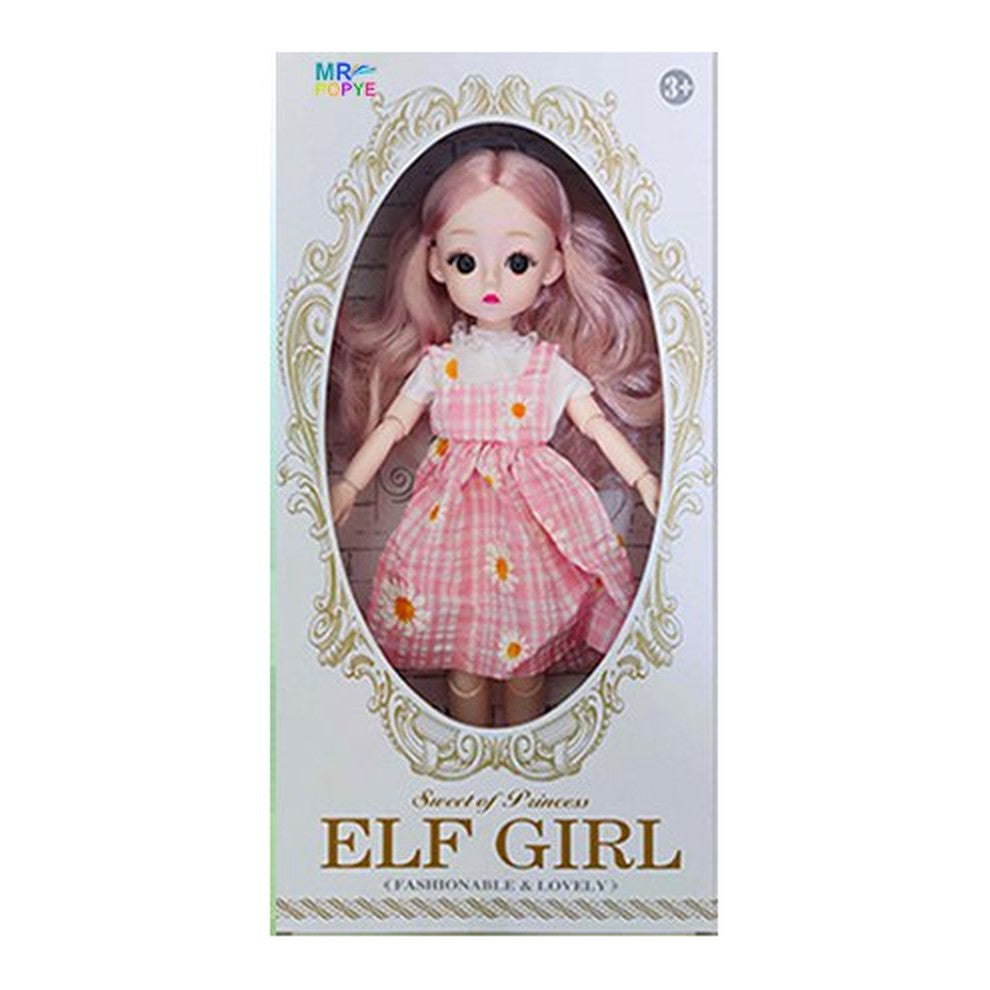 Boneca Elf Girl - Xadrez Rosa