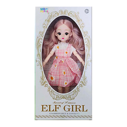 Boneca Elf Girl - Xadrez Rosa