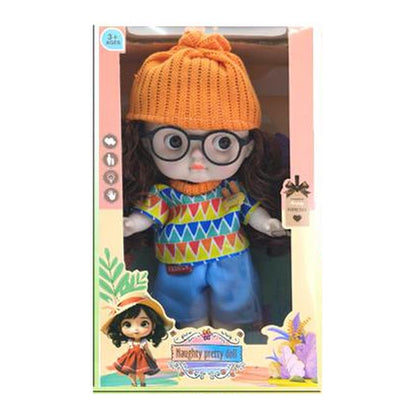 Boneca c/ Som e Luz 30 Cm Altura - Gorro Laranja