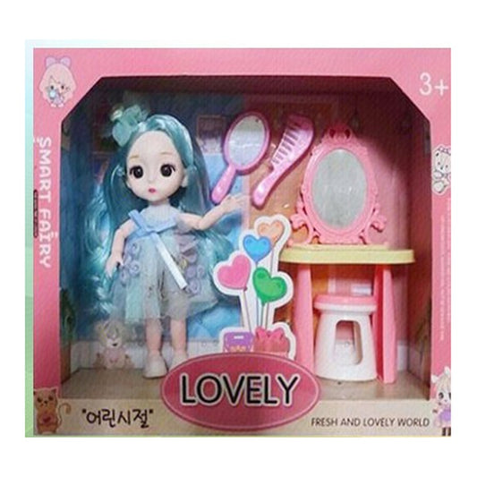 Boneca c/ Acessórios 20 x 25 Cm - Azul