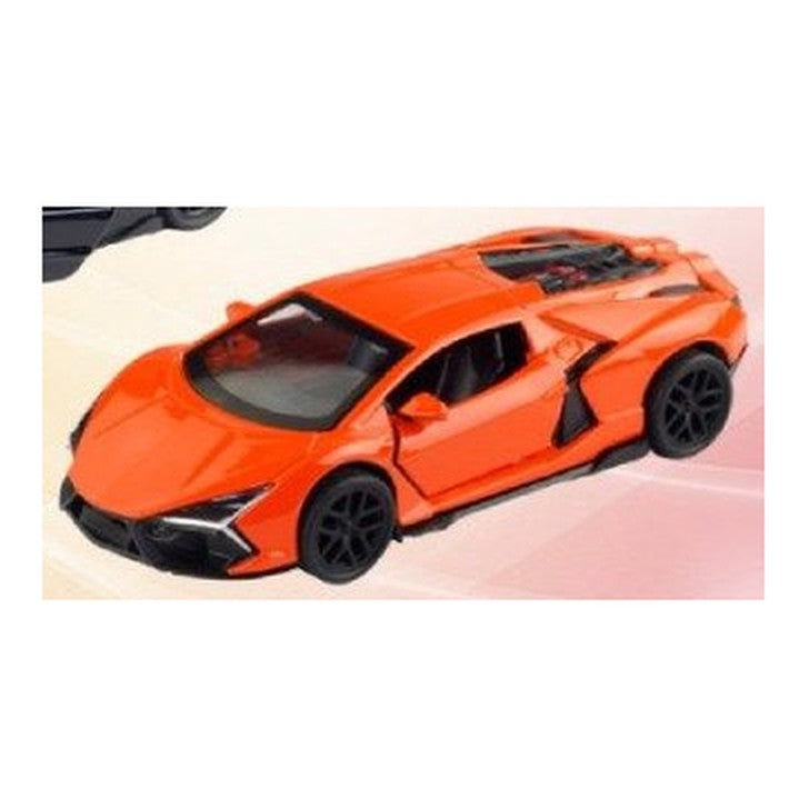 Lamborghini de Metal de Recuo 1:32 em Caixa com Janela - Laranja