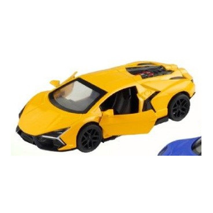 Lamborghini de Metal de Recuo 1:32 em Caixa com Janela - Amarelo