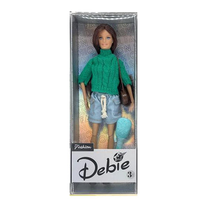 Boneca Debie Inverno 29 Cm Altura - Camisola Verde Água