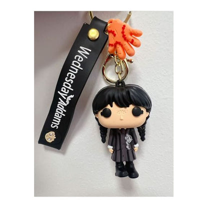 Porta-Chaves Wednesday Estilo Chibi - Uniforme Escuro