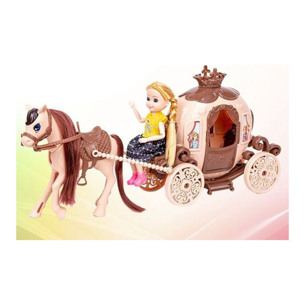 Boneca c/ Carruagem 19.5 x 40 Cm - Castanho