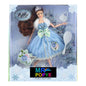 Boneca Fashion 29 Cm Altura - Vestido Azul c/ Pelo