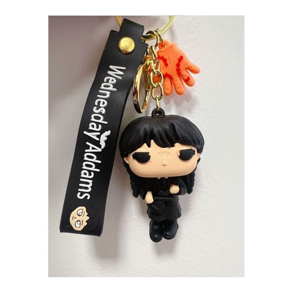 Porta-Chaves Wednesday Estilo Chibi - Olhos Semicerrados