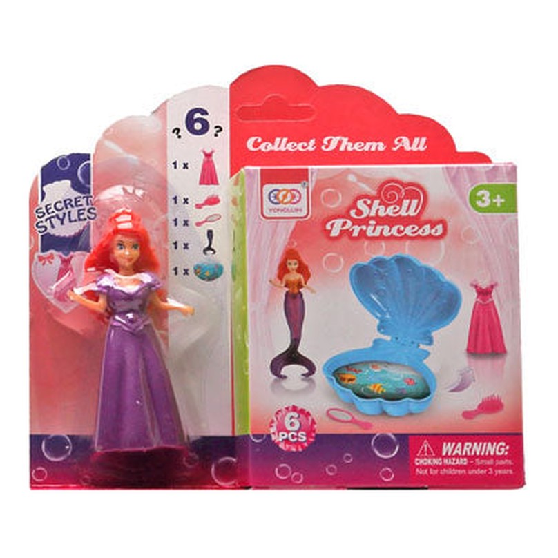 Boneca Sereia c/ Muda de Roupa e Acessórios 19 x 14 Cm - Roxo