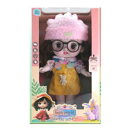 Boneca c/ Som e Luz 30 Cm Altura - Chapéu Rosa